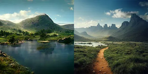Mountains in the Summer Time generated by midjourney