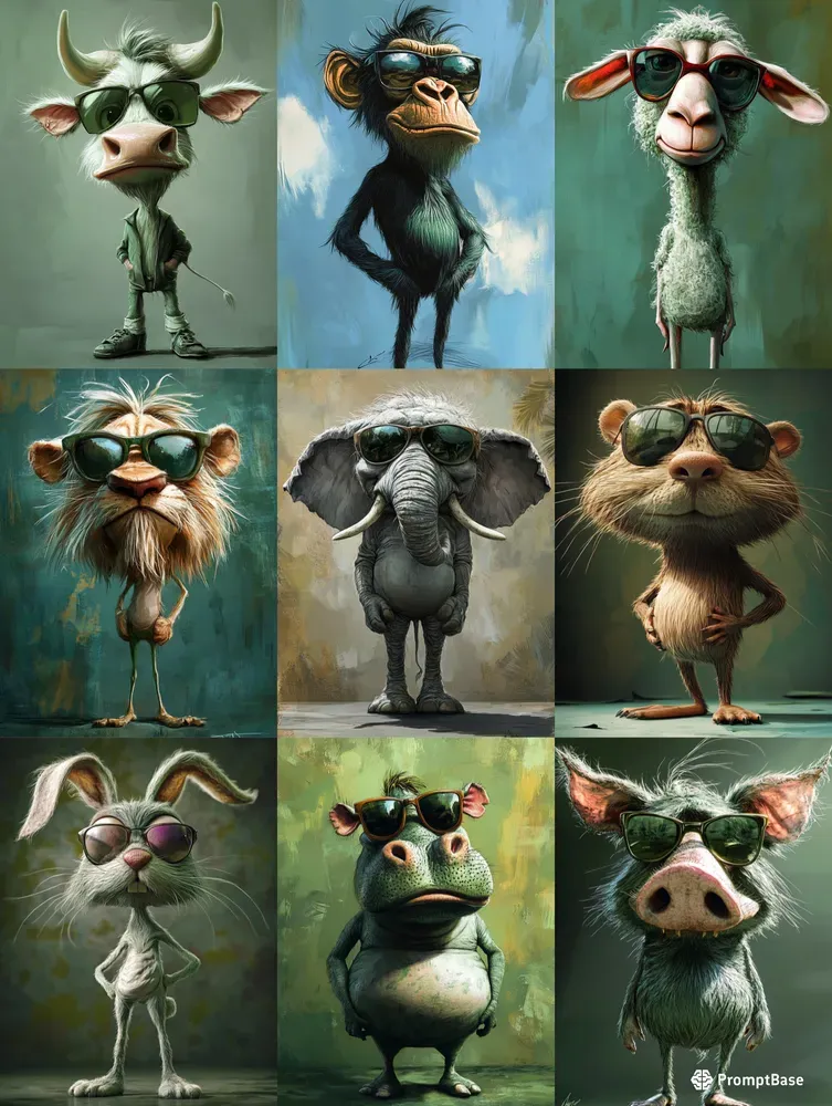 Caricatures Of Bizarre Animals