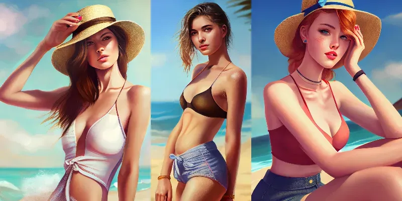 Beautiful Women In Bikinis generated by undefined