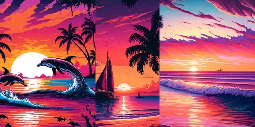 Tropical Sunset Bliss generated by midjourney