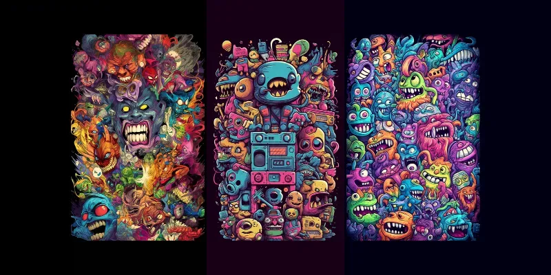 The Trippy Monsters Illustrations generated by undefined
