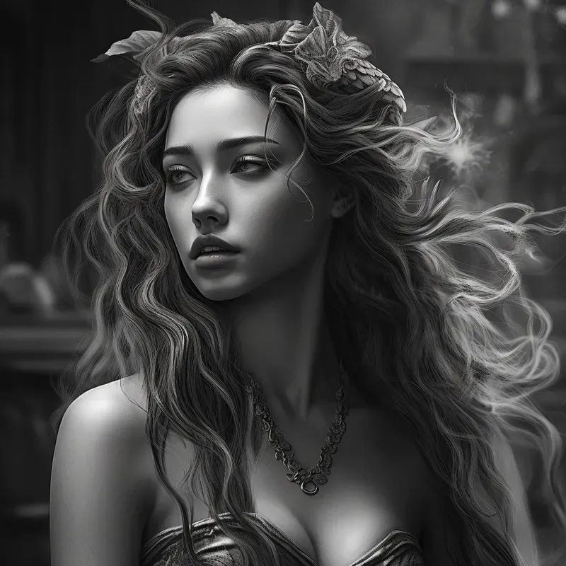 Female Black White Fantasy Portraits