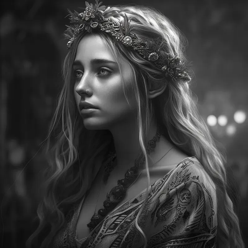Female Black White Fantasy Portraits