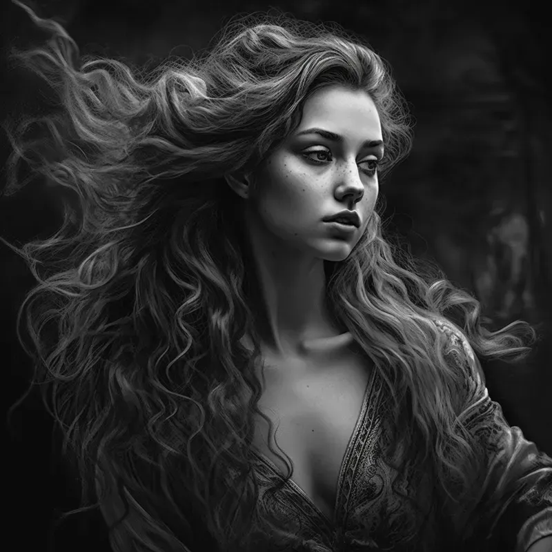 Female Black White Fantasy Portraits