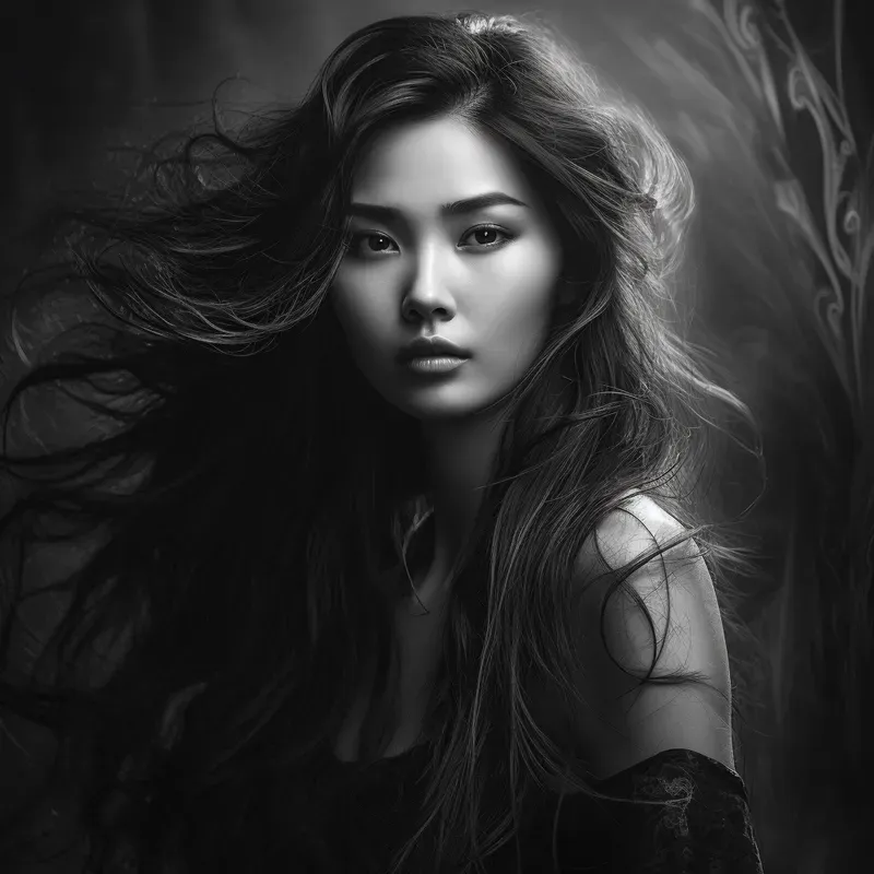 Female Black White Fantasy Portraits