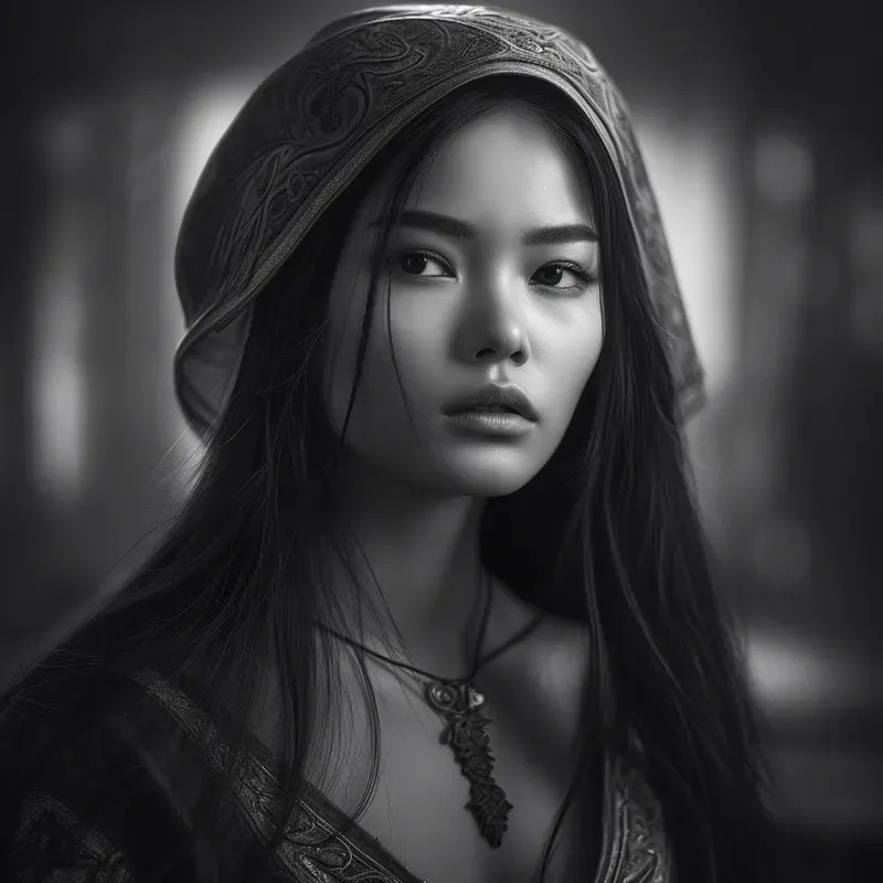 Female Black White Fantasy Portraits