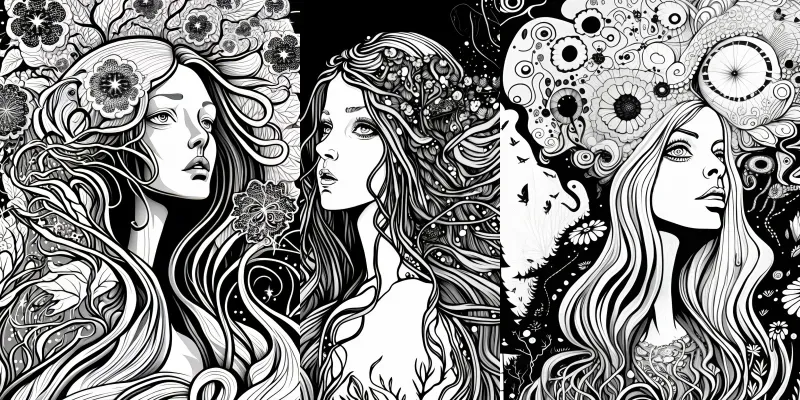 Trippy Psychedelic Adult Coloring Book generated by undefined
