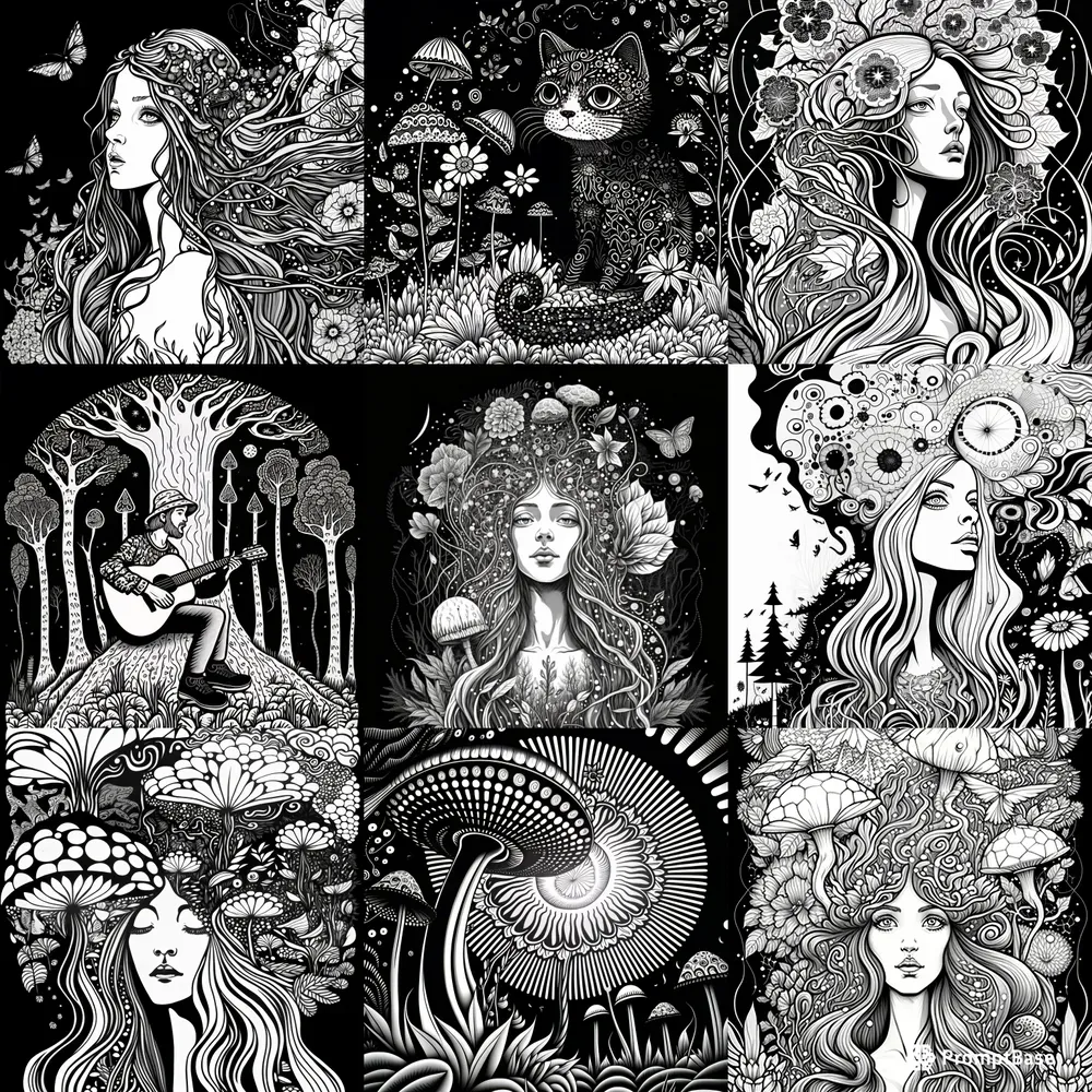 Trippy Psychedelic Adult Coloring Book