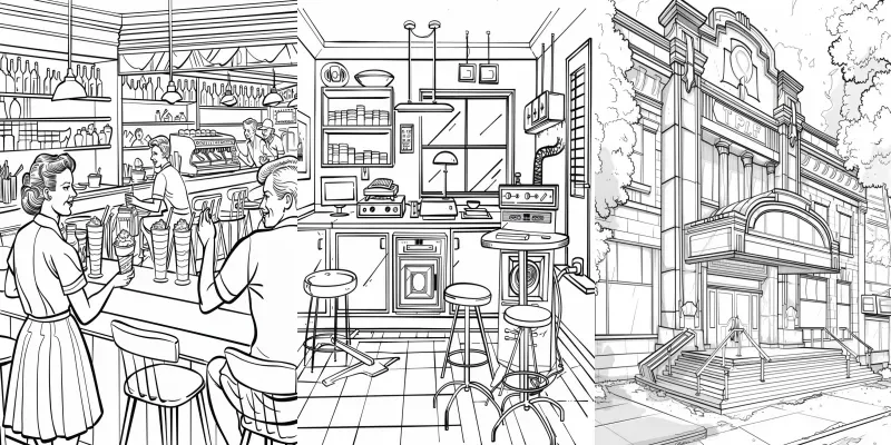 Retro 1930 Coloring Book generated by undefined