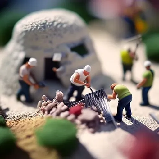 Miniature Toy People In Macro Environments