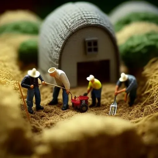 Miniature Toy People In Macro Environments