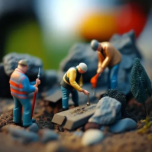 Miniature Toy People In Macro Environments