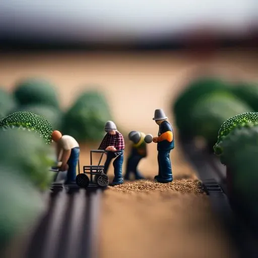 Miniature Toy People In Macro Environments