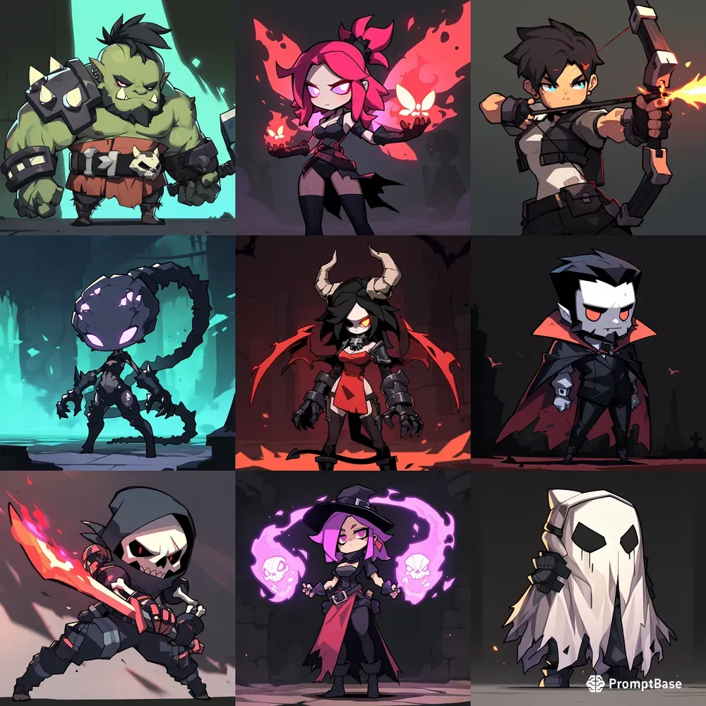 Cute Dark Fantasy Game Characters