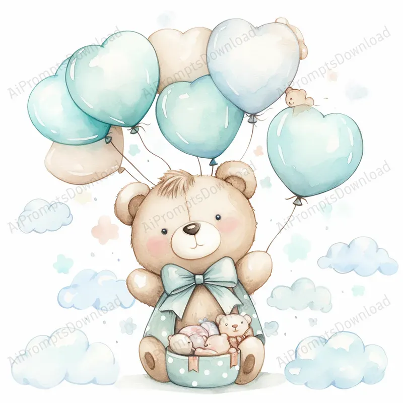 Cute Teddy Baby Shower Air To Sea