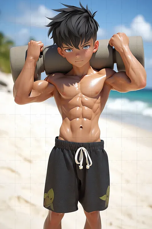 Anime Boys On The Beach 3D Portraits