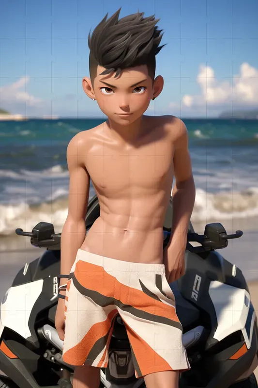 Anime Boys On The Beach 3D Portraits
