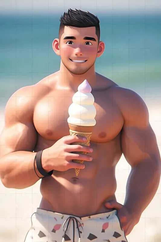 Anime Boys On The Beach 3D Portraits