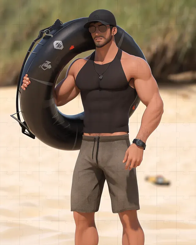 Anime Boys On The Beach 3D Portraits
