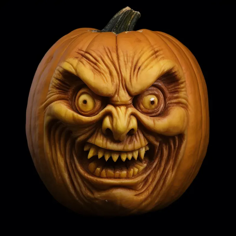 Carved Pumpkin Heads Award Winning Artworks
