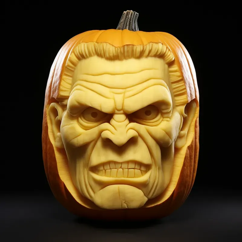 Carved Pumpkin Heads Award Winning Artworks
