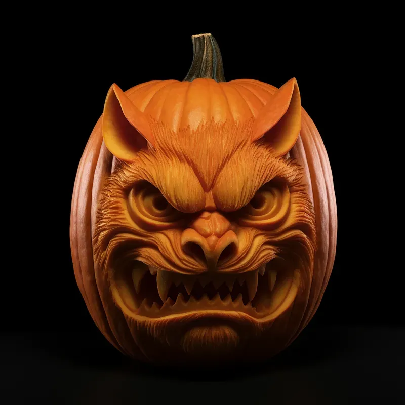 Carved Pumpkin Heads Award Winning Artworks