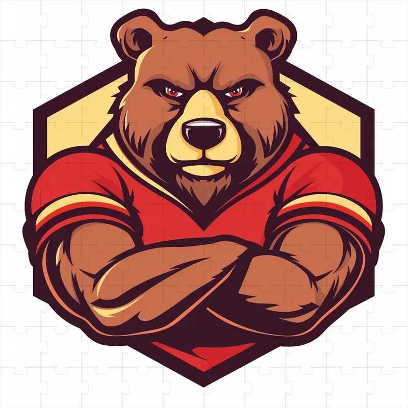 Sports Animal Mascot Hexagon Logo Design