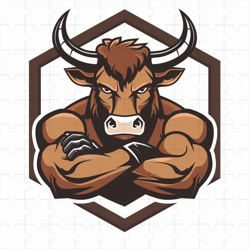 Sports Animal Mascot Hexagon Logo Design