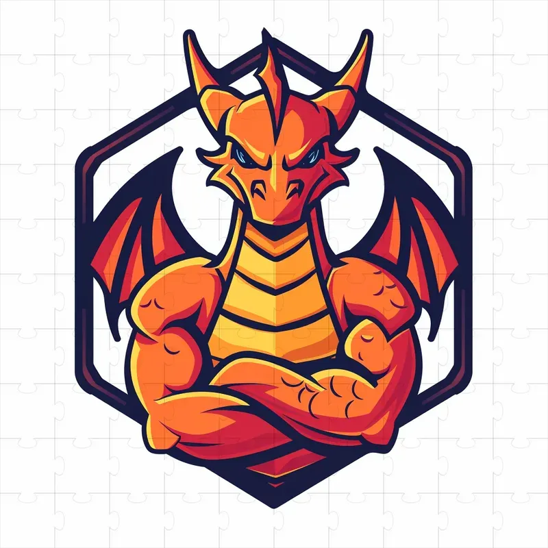 Sports Animal Mascot Hexagon Logo Design