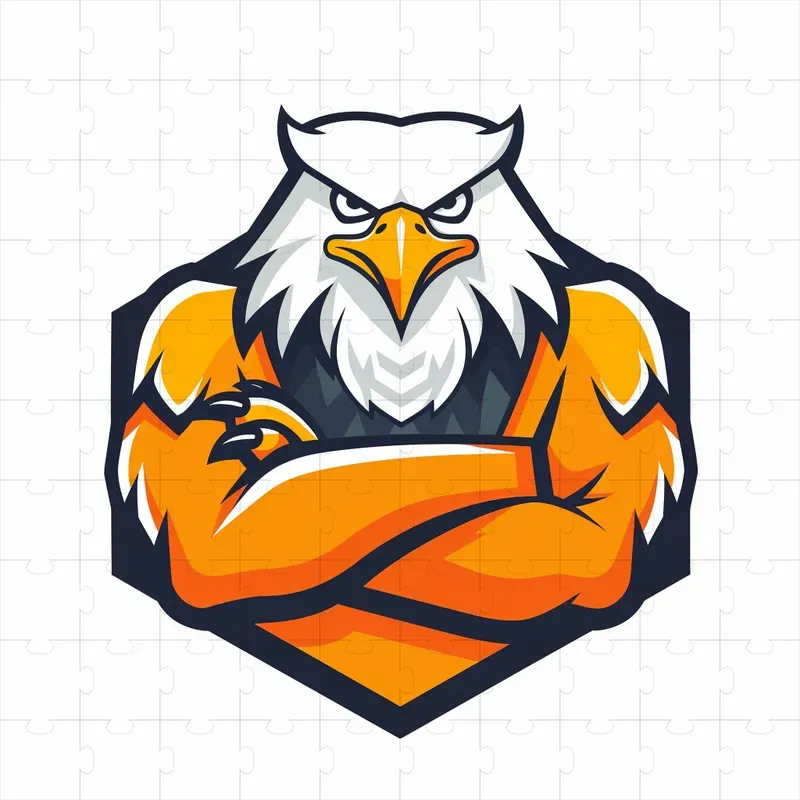 Sports Animal Mascot Hexagon Logo Design