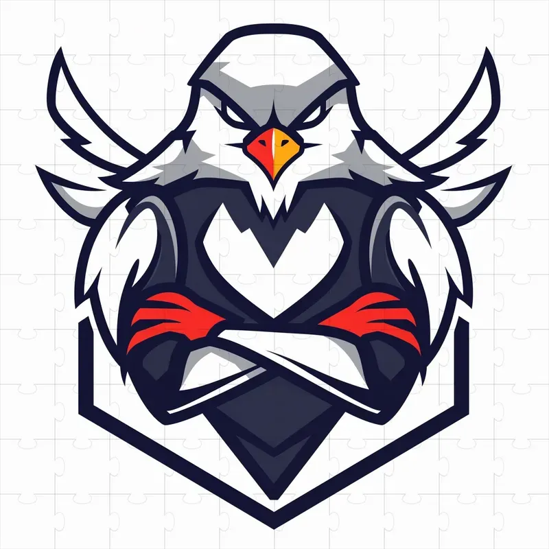 Sports Animal Mascot Hexagon Logo Design
