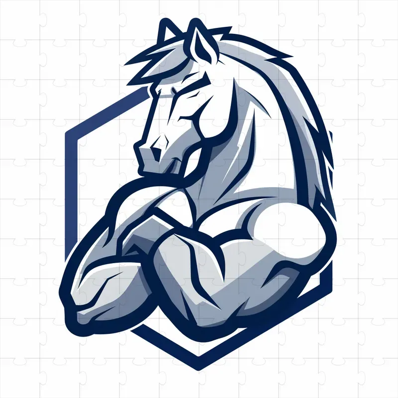 Sports Animal Mascot Hexagon Logo Design