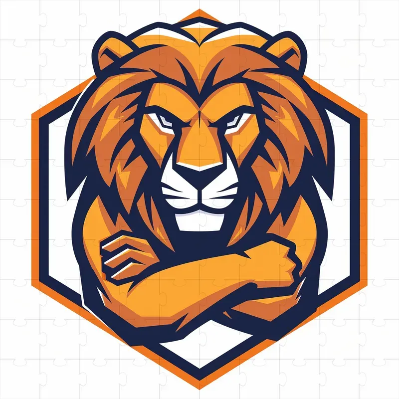 Sports Animal Mascot Hexagon Logo Design
