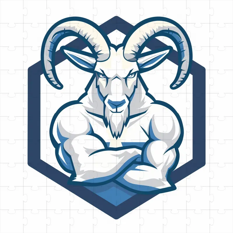 Sports Animal Mascot Hexagon Logo Design