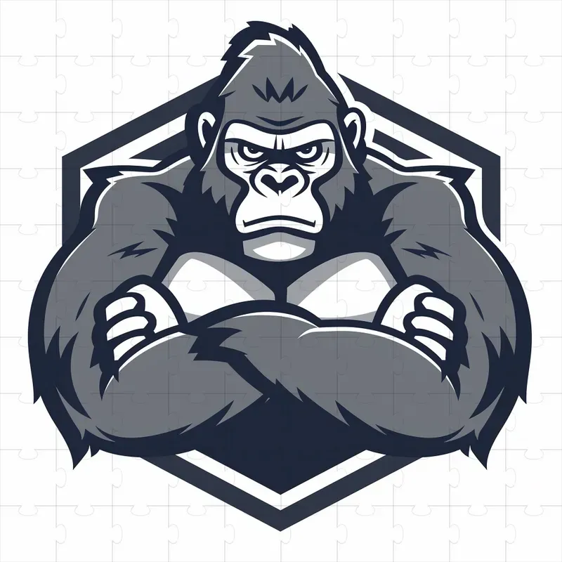 Sports Animal Mascot Hexagon Logo Design