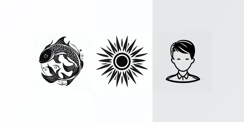 Black And White Outline Logos generated by undefined