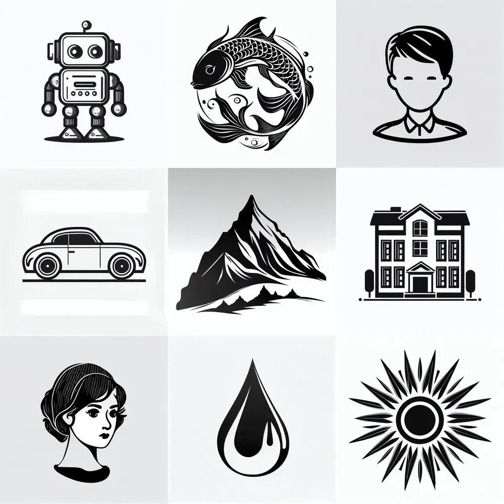 Black And White Outline Logos