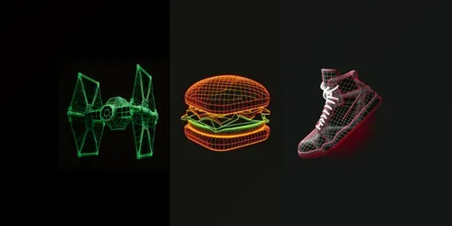 3D Matrix Objects generated by midjourney