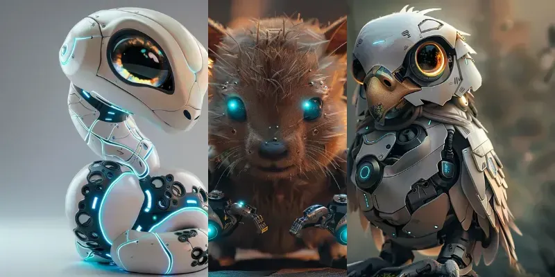 Cute Robotic Animals Stylized And Friends generated by undefined