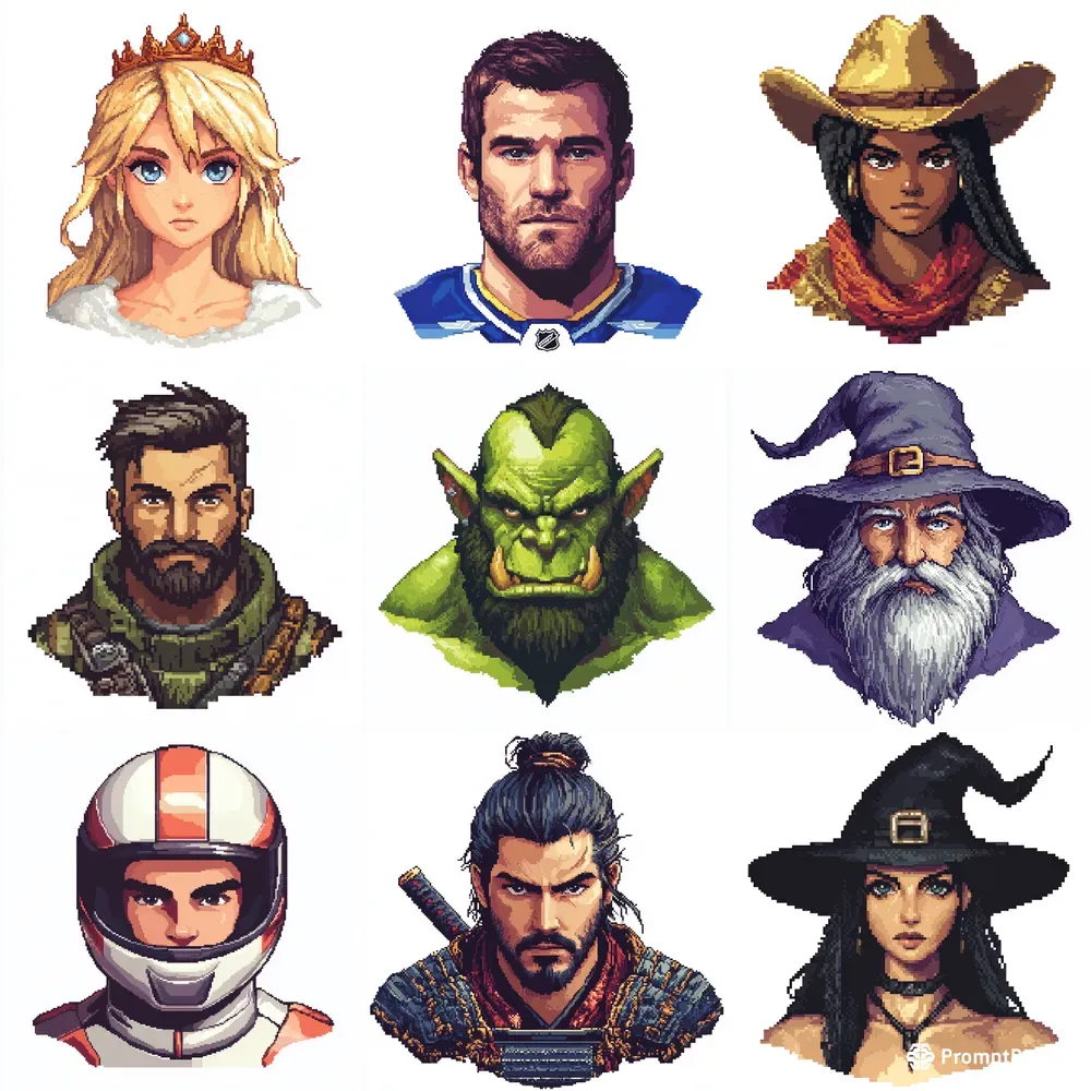 Pixel Art Game Portrait Avatars