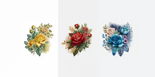 Watercolor Rose Bouquets generated by midjourney