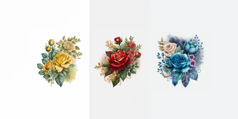 Watercolor Rose Bouquets generated by undefined