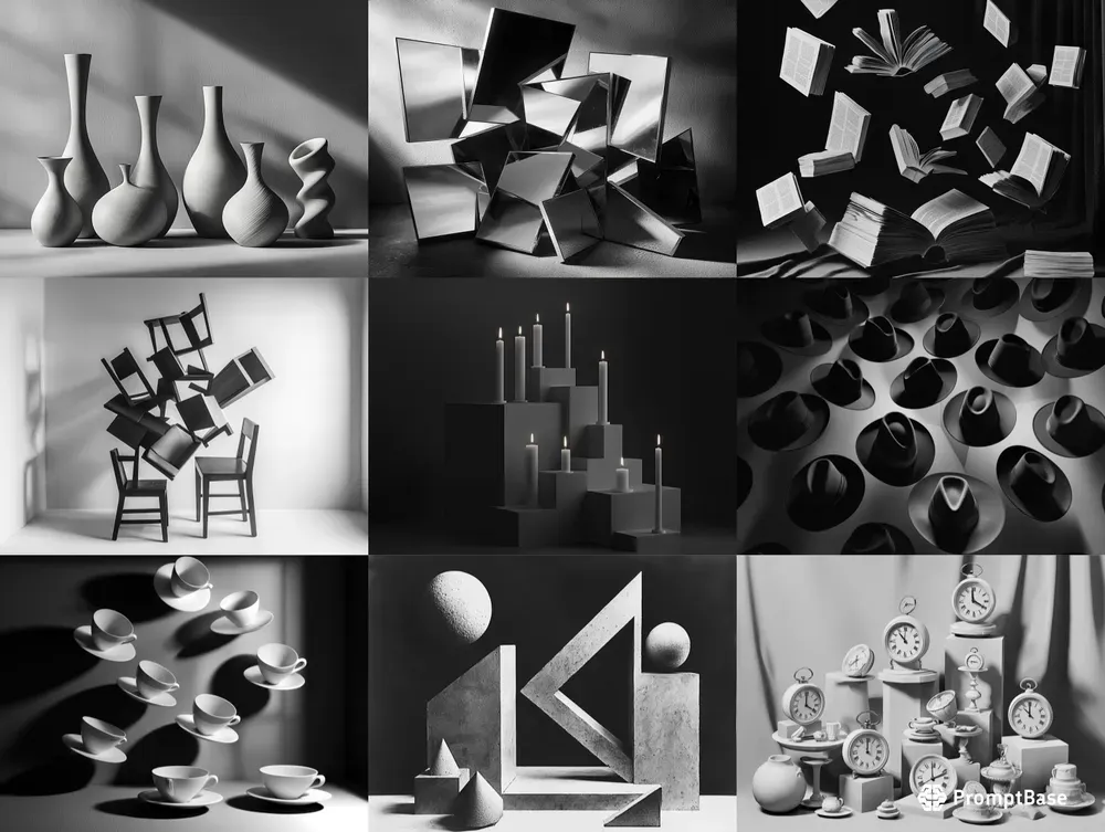 Escher-inspired Surreal Still Lifes