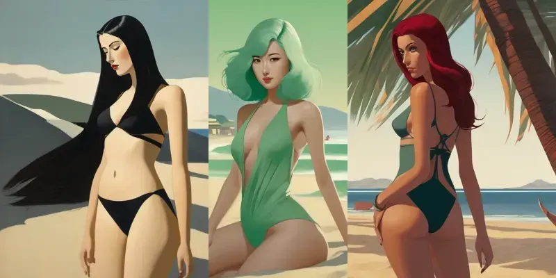 Innovative Artistic Bikini Girls generated by undefined