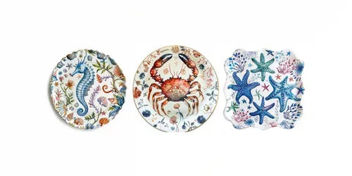 Sea Themed Plates Designs generated by midjourney