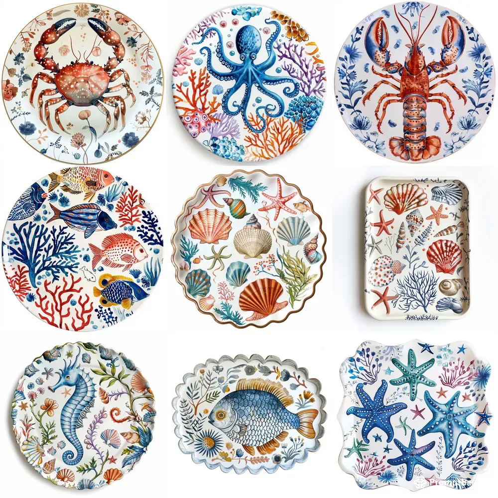 Sea Themed Plates Designs