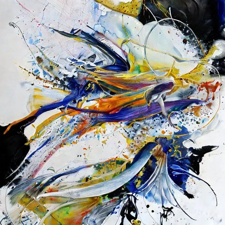 Abstract Expressive Ink Art