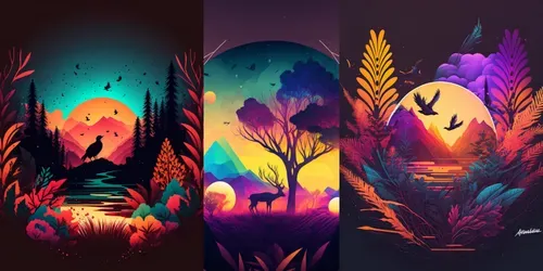 Abstract And Vibrant Nature Themed Art generated by midjourney