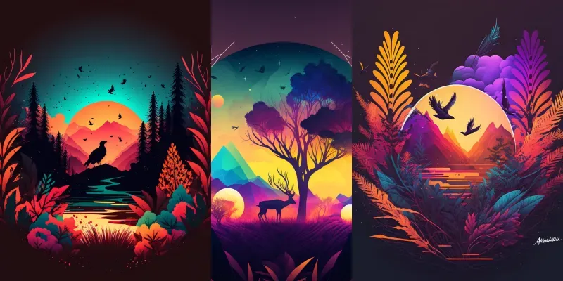 Abstract And Vibrant Nature Themed Art generated by undefined