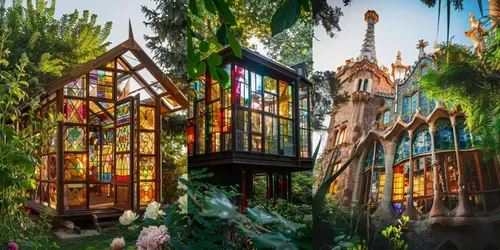 Stained Glass Buildings generated by midjourney